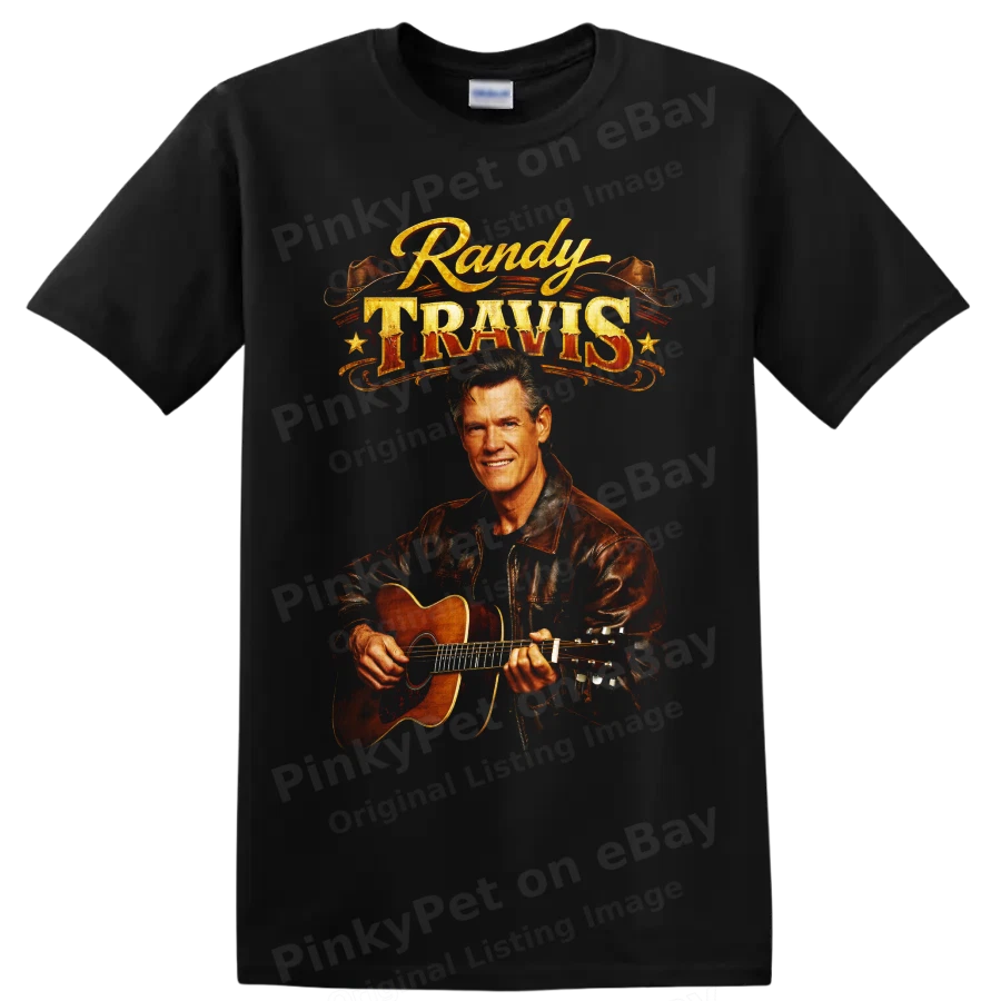 Randy Travis Country Singer Guitar Vintage Western T Shirt Concert Fan Tee Gift