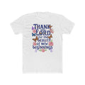 Unisex Faith Christian T-Shirt Faux Embroidery Floral Thank You Lord Tee Shirt