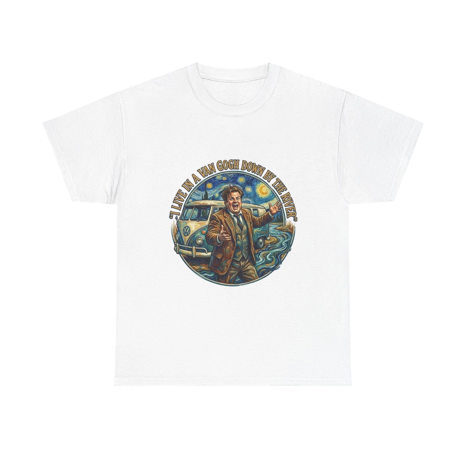 I Live in a  Van Gogh Down by the river T-Shirt | Van Gogh Style Art Tee