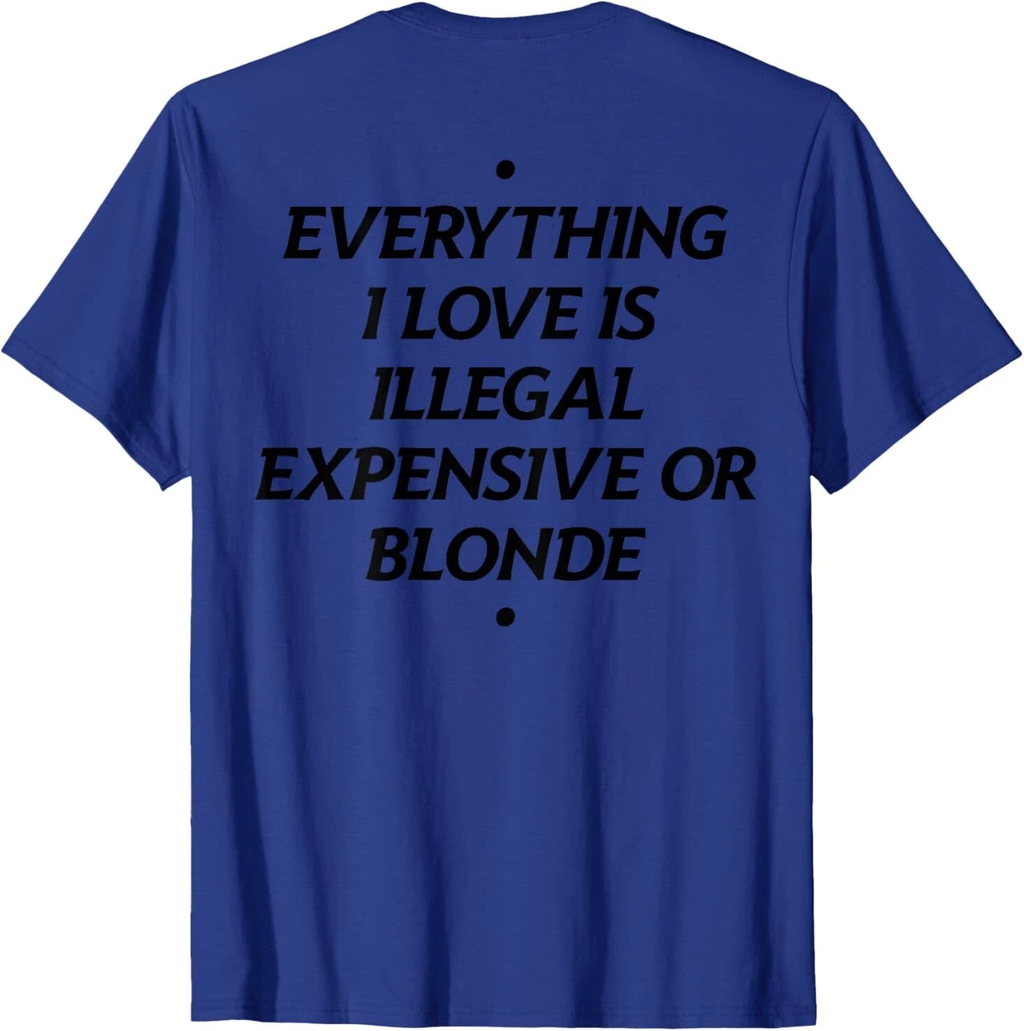 Everything I Love Is Illegal Expensive Or Blonde (On Back) T-Shirt