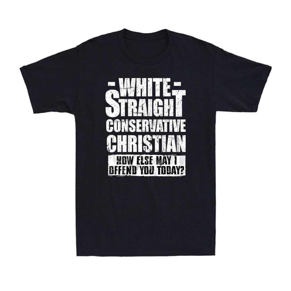 White Straight Conservative Christian Funny Political Joke Faith Men's T-Shirt