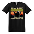 Cat T-Shirt Pew Pew Madafakas Coffee Retro Kitten Best Cat Dad Funny Unisex Tee