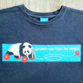Vintage ENJOI Skateboards Shirt M Wooden Toy Panda Pop Art Graphic Skate Cartoon