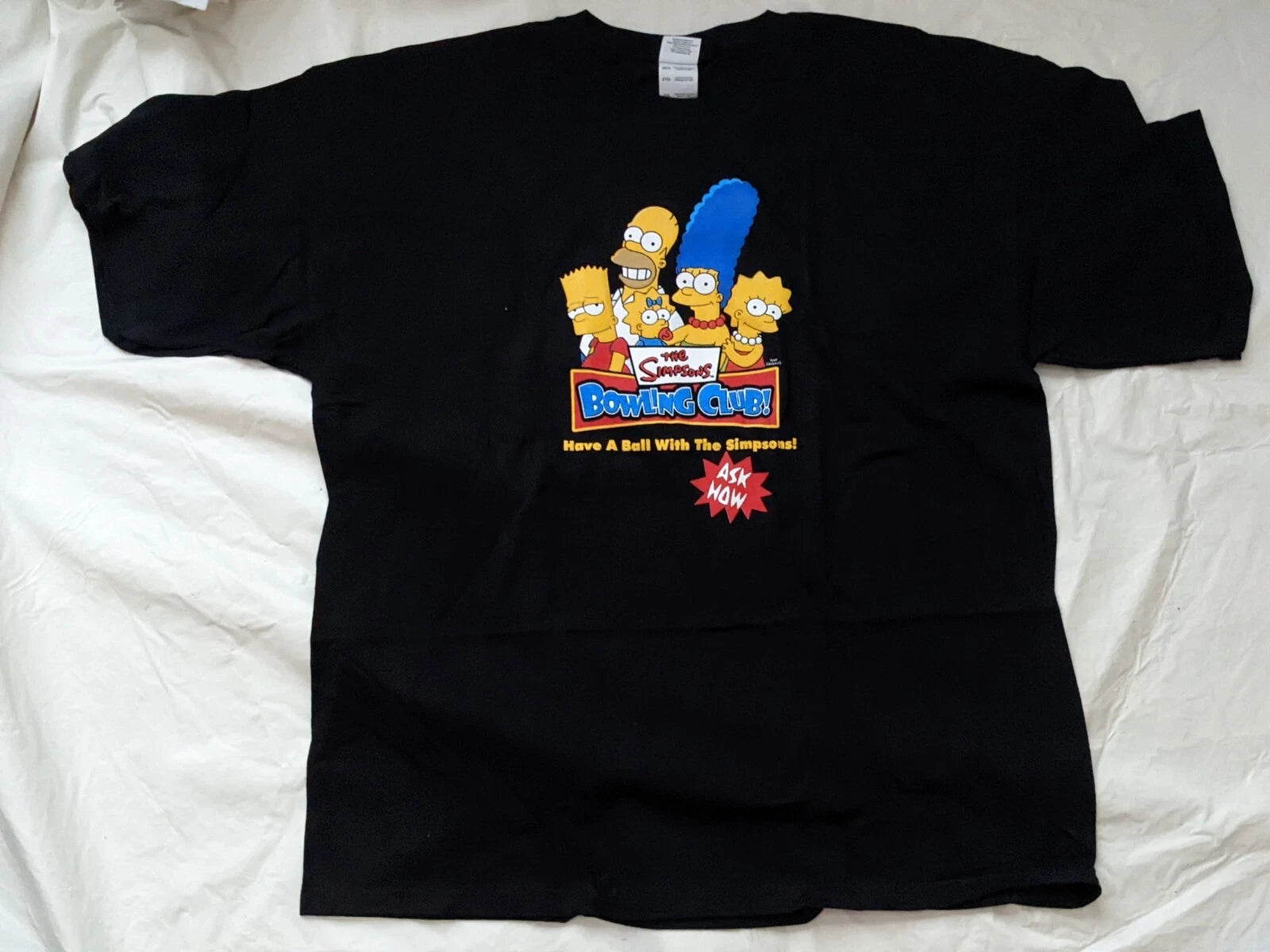 Vintage 2000 The Simpsons Bowling Club T Shirt Black Have a Ball 2XL NEW