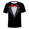 Cosplay Faux Tuxedo Suit Short Sleeve Tee Tops Women Men Casual T-Shirt 3D Print