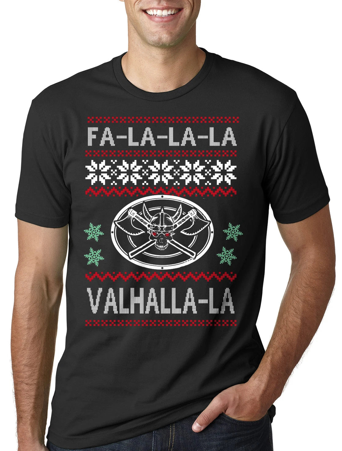 Ugly Christmas Sweater T-Shirt Funny Vikings T-Shirt