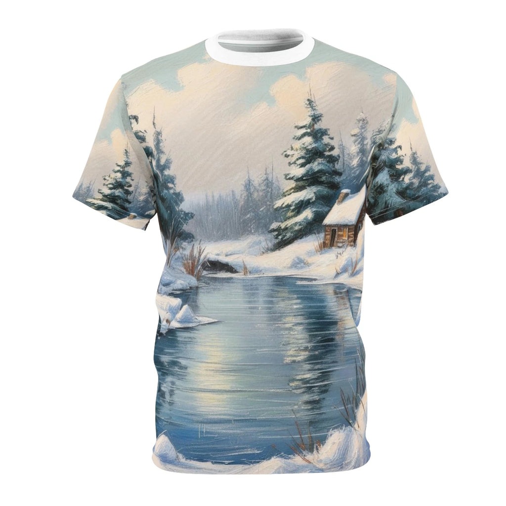Winter Wonderland Unisex Cut & Sew Tee - Cozy Nature Graphic Shirt