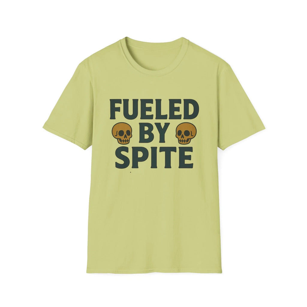 Fueled by Spite Unisex Softstyle T-Shirt, Funny Graphic Tee, Goth Aesthetic