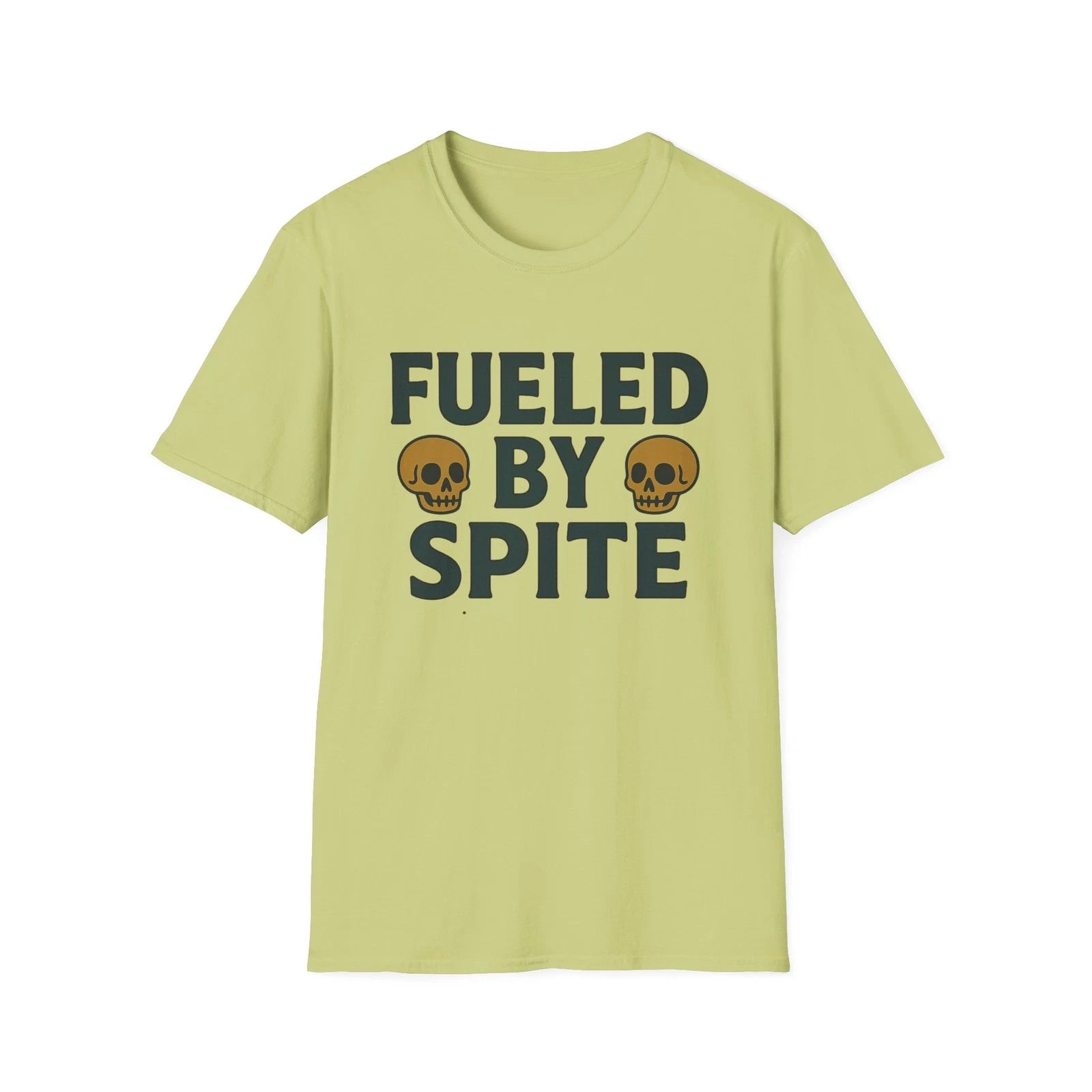 Fueled by Spite Unisex Softstyle T-Shirt, Funny Graphic Tee, Goth Aesthetic