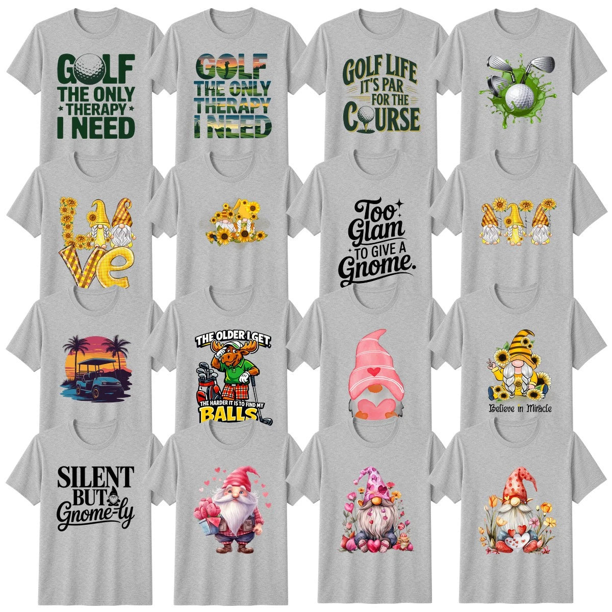 Valentines Day Sports Floral T-Shirt Golf Humour Valentines Day Gift