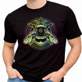 Mystic Honey Bee Sacred Geometry All Seeing Eye Gradient Vintage Graphic T-Shirt