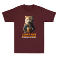 I Dont Like Morning People Funny Angry Cat Drink Coffee Meme Retro Men's T-Shirt