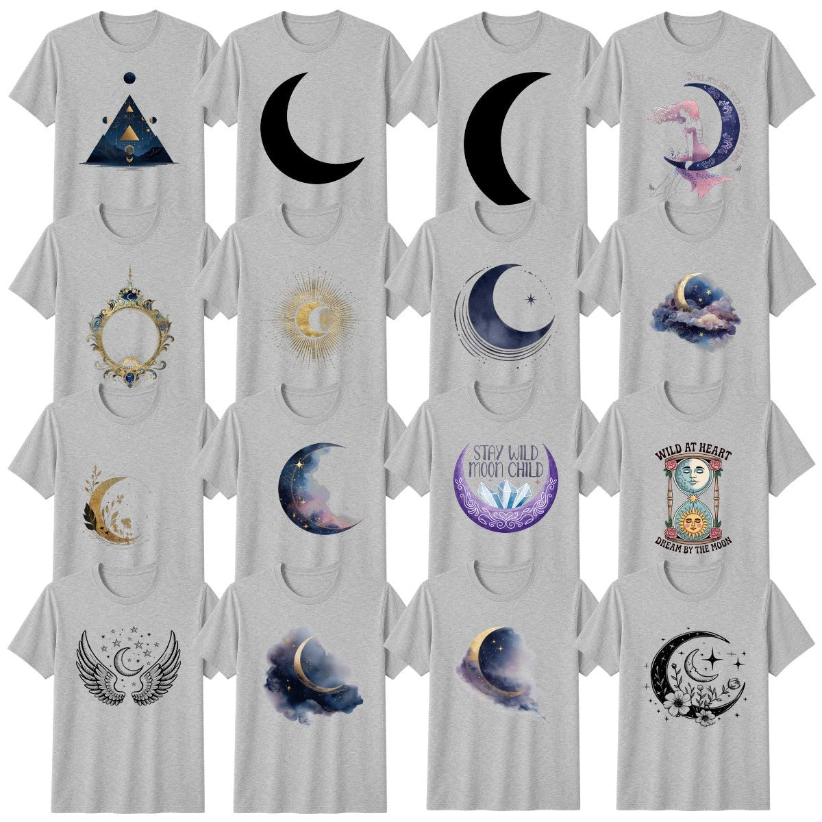 Boho Moon And Stars T-Shirt Moon Phases And Sun Astrology Celestial Gift