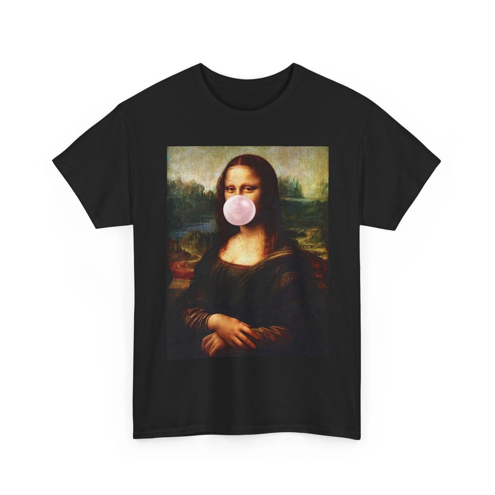 Mona Lisa Bubble Gum Graphic Tee Renaissance Pop Art Hypebeast Streetwear Shirt