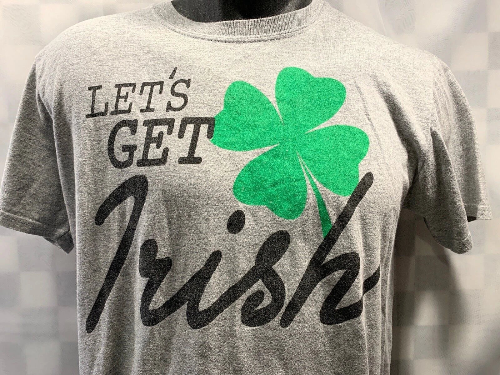 Let's Get IRISH St Patrick's Day Clover T-Shirt Size L