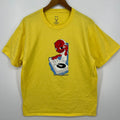 WKND Skateboards T-Shirt Men's L Yellow Record Player Festival Short Sleeve