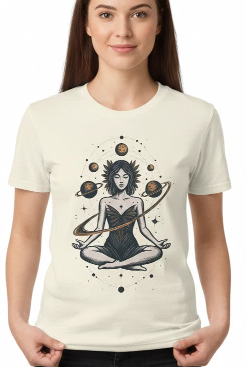 Meditation Celestial Astrology Shirt Lotus Pose Gift for Her Comfort Colors 1717