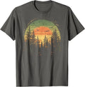 Retro Wilderness Bear Trees Reflection Outdoor Forest T-Shirt