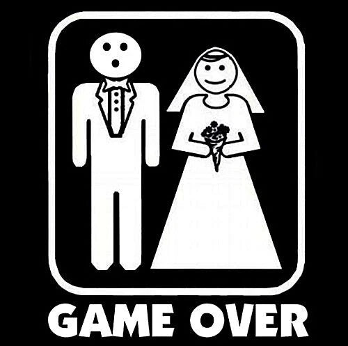 Game Over T-shirt Wedding Marriage 5 Colors S-3XL