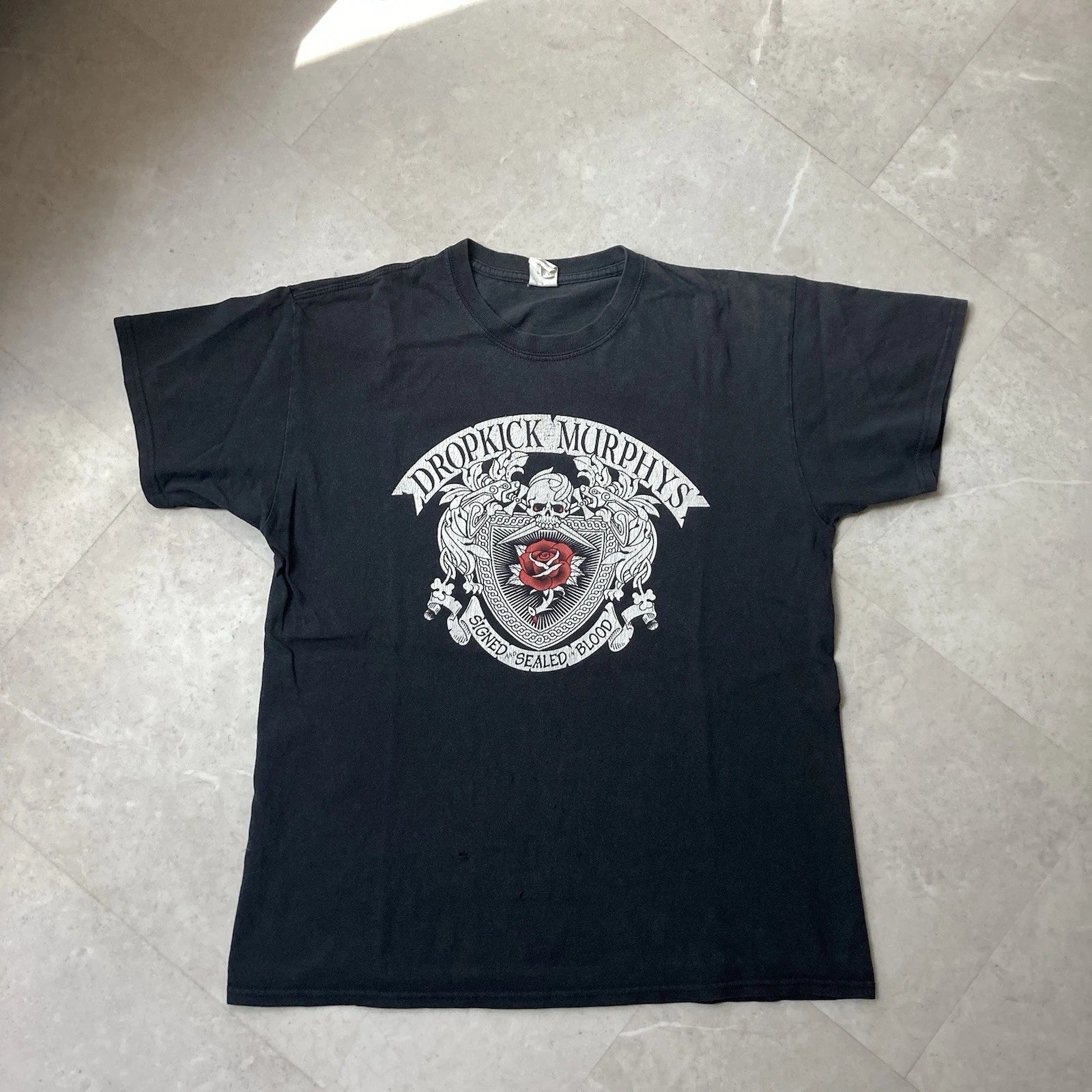 vintage dropkick murphys celtic punk rock band tee size large
