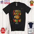 Custom Name Cinco De Mayo Squad; Taco Drinking Beer; Mexican Drunker T-Shirt
