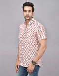 Hand Printed Shirt, Light Fabric Shirt, 100% Cotton Shirt, Handmade Mens Shirt