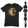 Golden Crescent Moon Mandala T Shirt - Boho Bohemian Hippie Sun Hipster