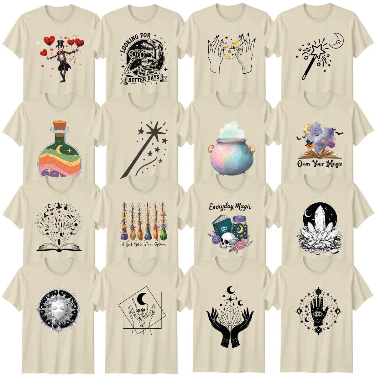 Celestial Fantasy Gothic Adult T-Shirt Magic Birthday Gift