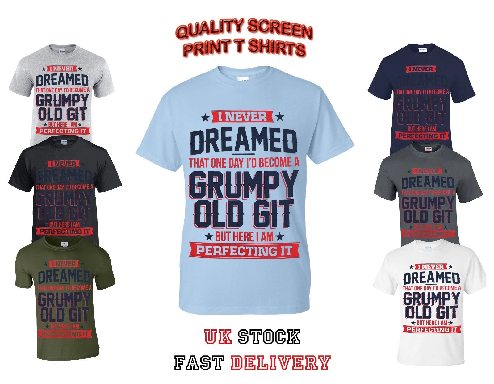 Perfecting Grumpy Old Git Mens Funny T Shirt/Gift for Him Dad Grand dad Joke