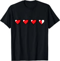 Retro Video Game Pixel Heart Health Bar 80s 90s Gamer Gaming T-Shirt