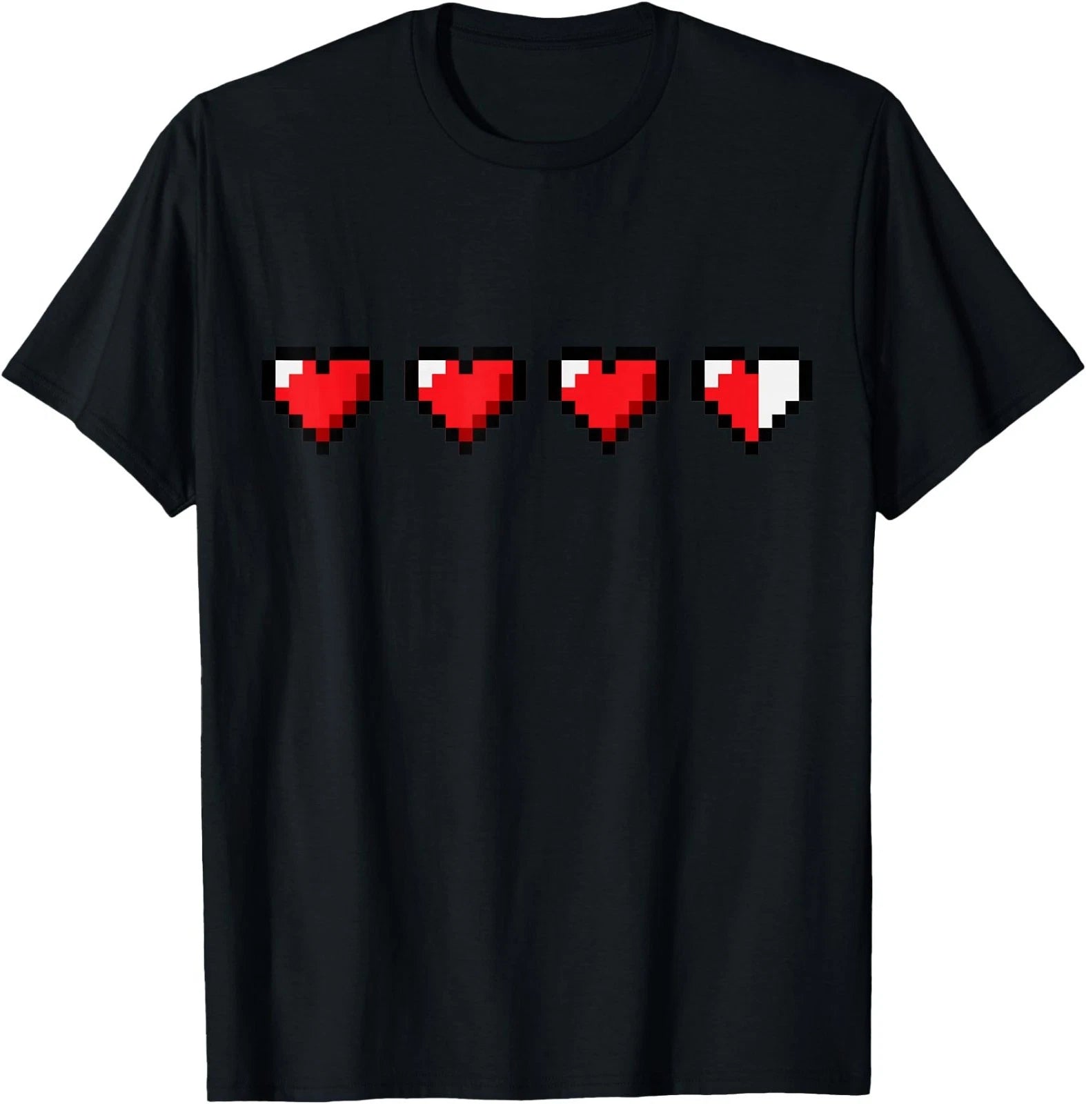 Retro Video Game Pixel Heart Health Bar 80s 90s Gamer Gaming T-Shirt