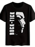 Men'S Black T-Shirt with "BUCK-TICK" Graphic Print - Retro Rock Band Design, Sho