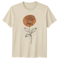 Minimalist Line Art Rose Flower Womens T-Shirt Botanical Floral Mothers Day