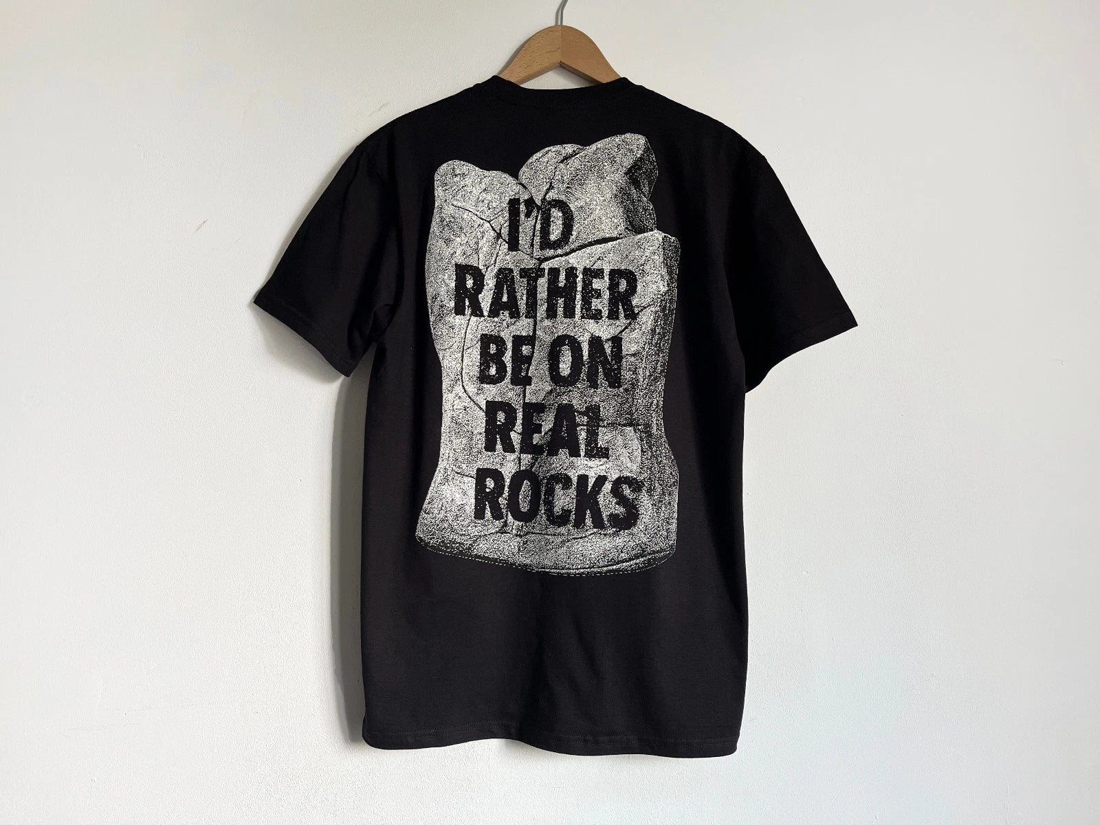 Bouldering Rock Climbing Gift I'd Rather Be On Real Rocks Fun Quote T-Shirt M
