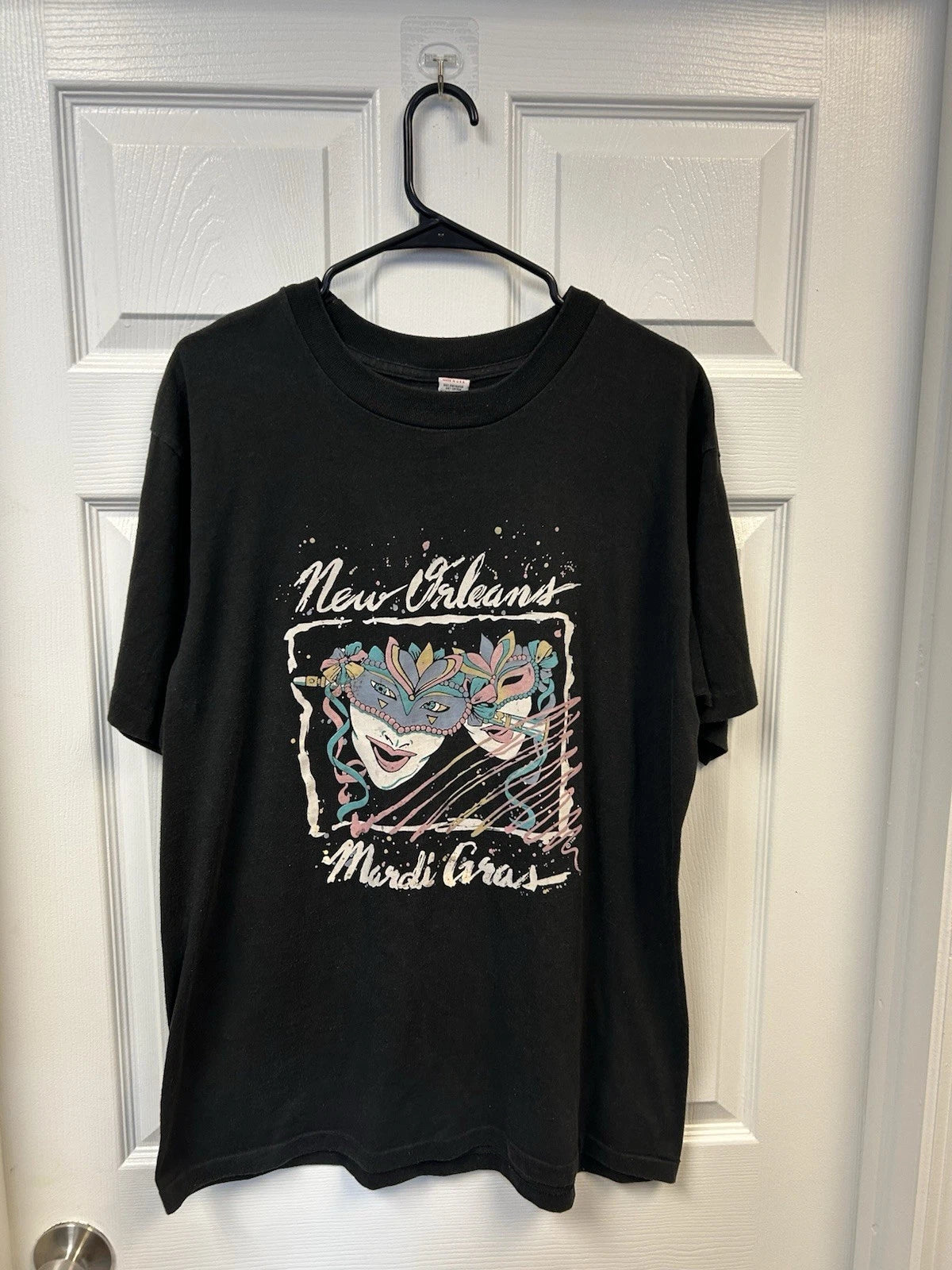 Vintage 90s Mardi Gras masquerade New Orleans graphic t shirt XL Made In USA