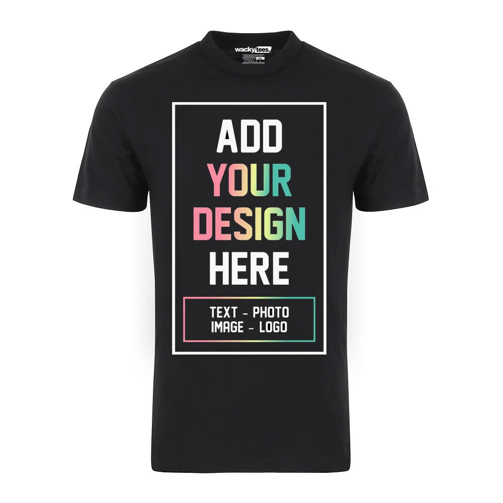 Your Design Custom Logo Photo Text Birthday Funeral Reunion Graphic Tee Shirt