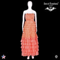 women clothing dress long luxury brand party elegant orange chiffon ruffle pink