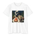 Campfire Scene T-Shirt | Camping Tent, Night Sky, Outdoors