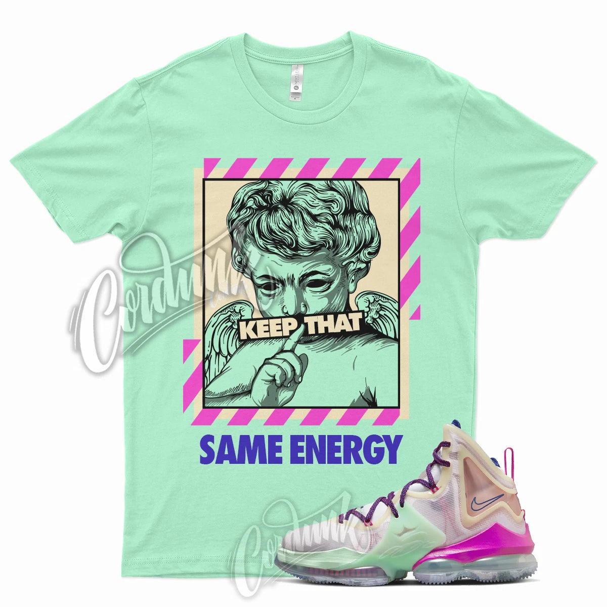 ENERGY Shirt for Lebron 19 MultiColor Multi Color Valentines Day Mint Green Pink