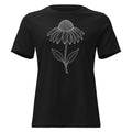 Echinacea Shirt Minimalist White Floral Line Art Botanical Garden Tee Women Gift