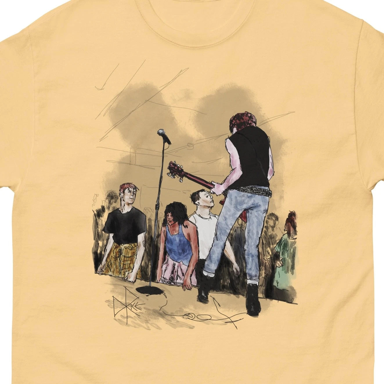 View From a Stage - Classic T-shirt Graphic Tee Funny Cool Punk Rock Sketch Art