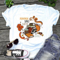Hello Fall T shirt - Pumpkin - Spice Latte - Books - %100 Premium Cotton