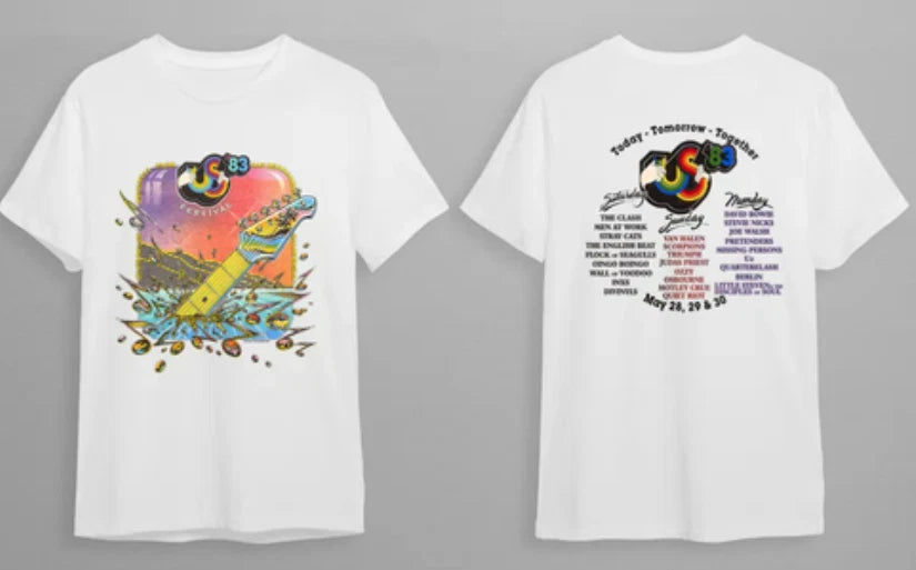 Vintage ’83 Music Festival Retro T-Shirt – New Wave Concert Inspired Graphic Tee