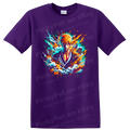 Ichigo Kurosaki T Shirt Fiery Anime Warrior w/ Energy Waves Graphic Colorful Tee