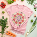 Vegetable Design Mandala T-Shirt - Yoga Vegan Foodie Graphic Tee Veggie Art Gift