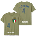 Italy Personalized Custom Name And Number Football Unisex T Shirt Game Day Gift