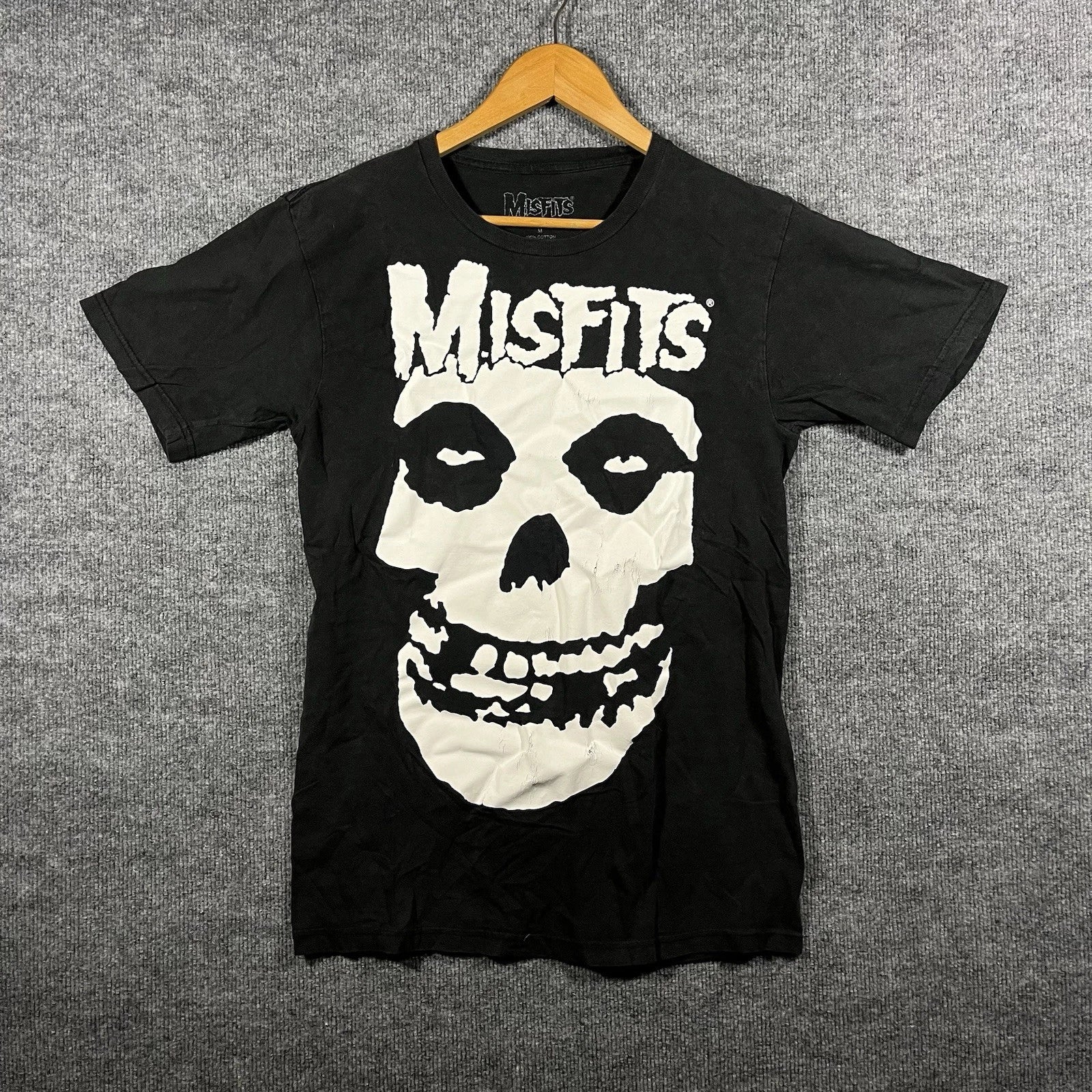 Misfits Shirt Mens Medium Fiend Skull Black Punk Band 2014 Big Graphic Vtg