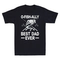 Funny Fishing Dad Fisherman Best Dad Ever Fish Vintage Men's T-Shirt Black Tee