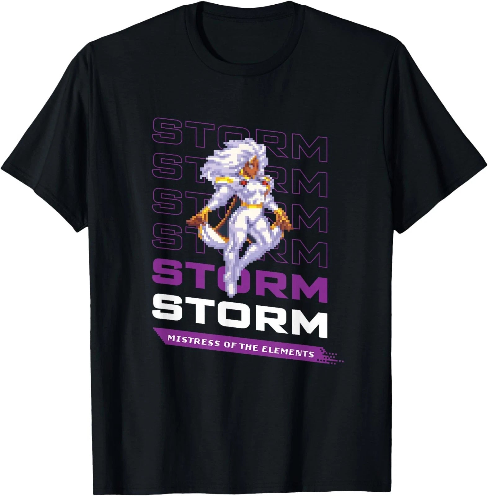Cosmic Invasion Game Storm X-Men Retro Pixel Graphics T-Shirt