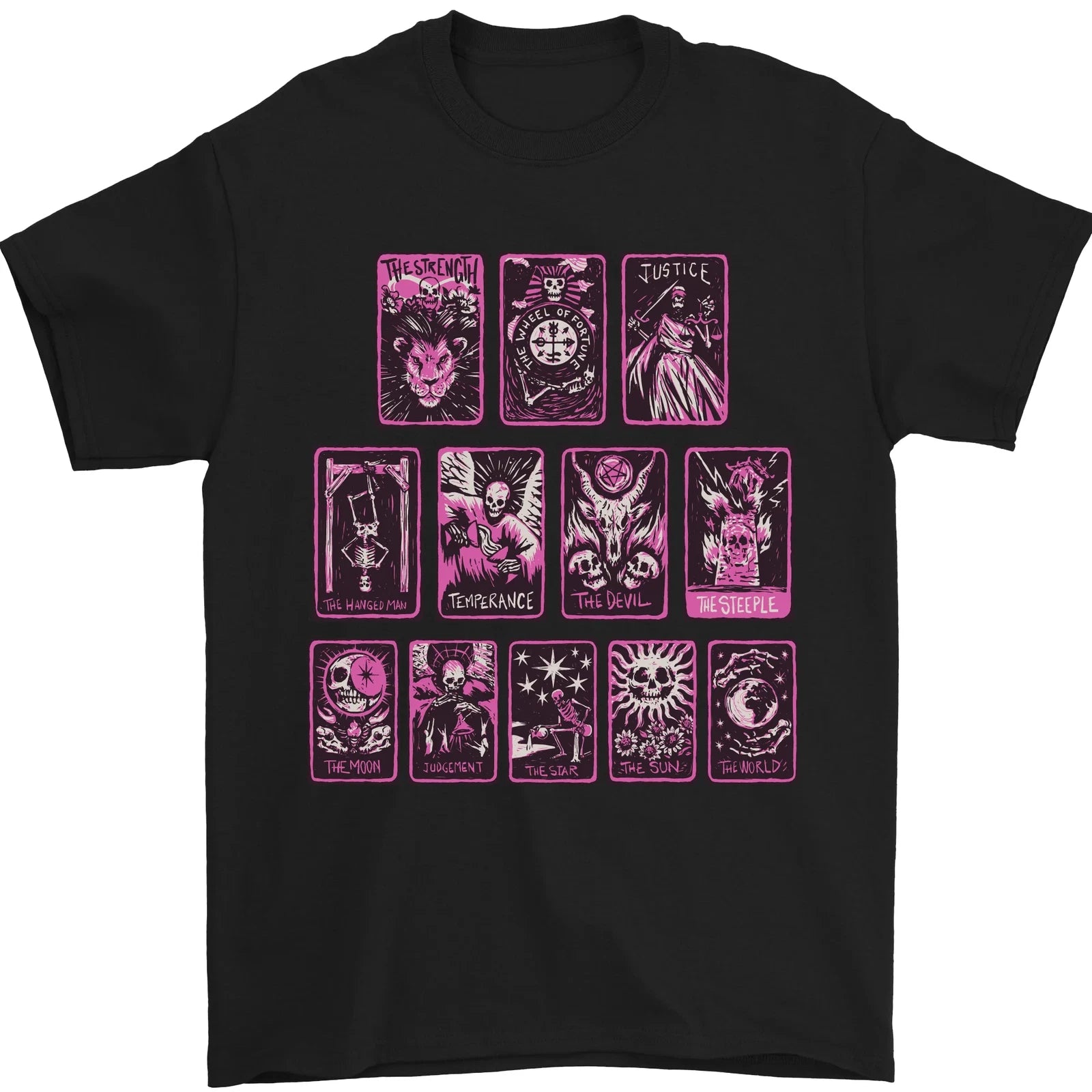Tarot Cards Fortune Teller Skulls Mens T-Shirt 100% Cotton